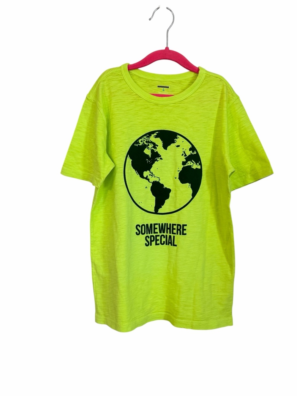 Crewcuts Boys Short Sleeve Cotton Crewneck Lime Green Graphic Tee Sz L NWOT